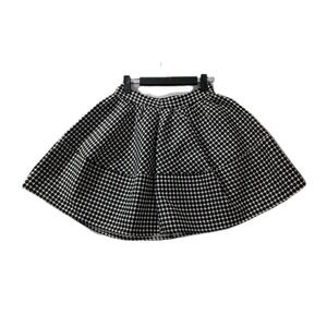 Express Black & White Polka Dot Full Skater Mini Skirt Sz 2 Mod Y2K Style